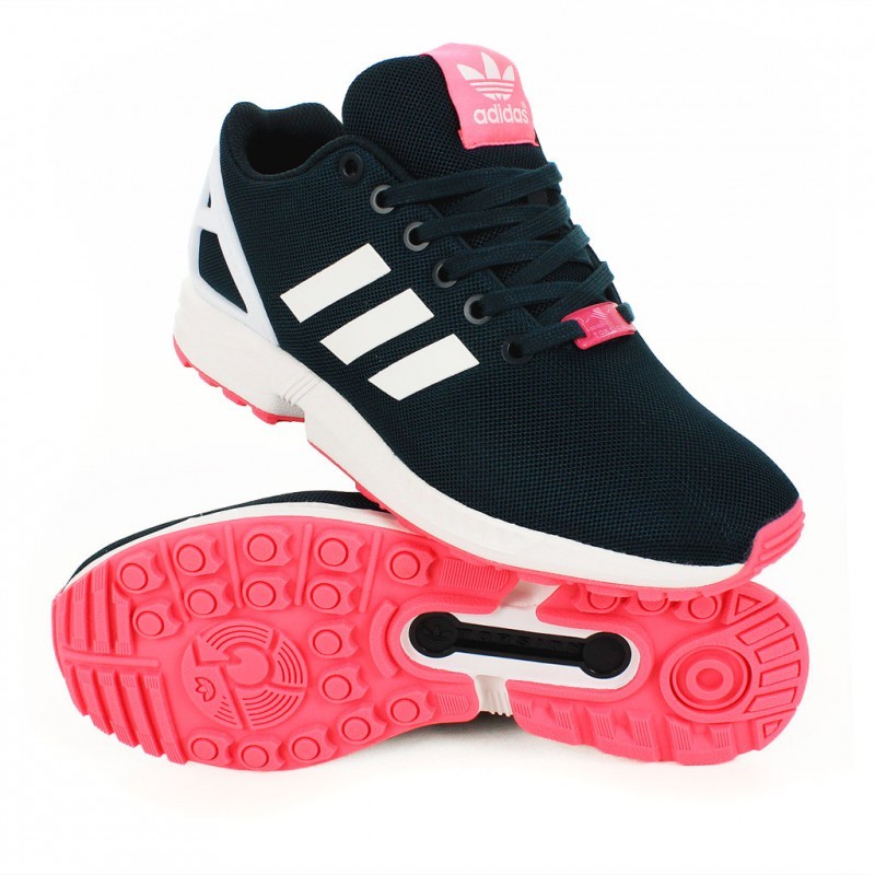 Adidas zx flux noir 2025 et rose pas cher